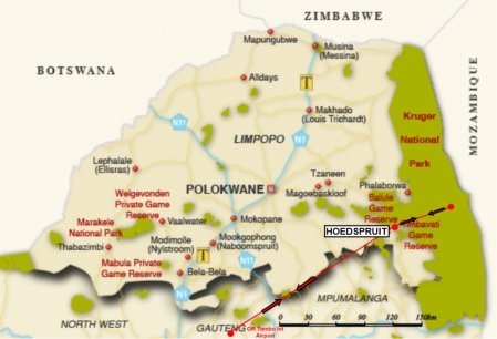 Hoedspruit close to Kruger National Park and Blyde River Canyon